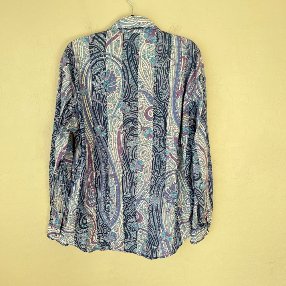 Robert Graham Paisley Striped Multicolor Button Up 100% Cotton Shirt Men’s XL - Picture 2 of 7